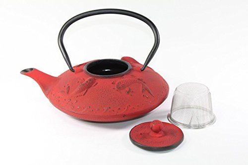 Teapot Warmer Koi Japanese Cast Iron Teapot 24 fl oz Red Fancy Carp Fish 