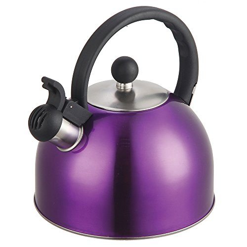 Clever Home 2.6 Quart Purple Stainless Steel 18/8 Tea Whistling Kettle ...