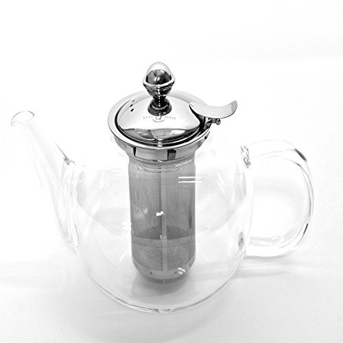 Umeware Best Heat Resistant Glass Teapot With Removable Stainless Steel Infuser For Blooming And Loose Leaf Tea Stove Top Safe Tea Pot 1200ml/40.5oz 