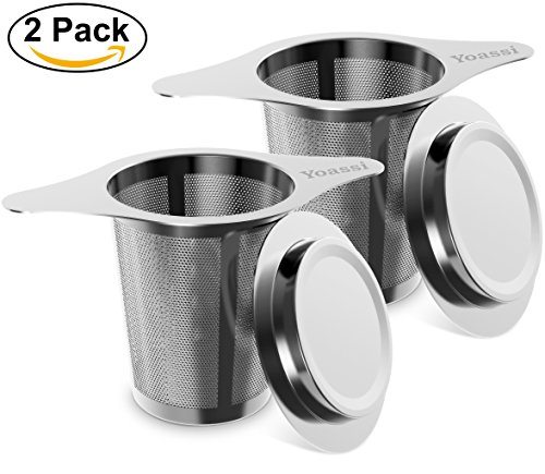 Yoassi Extra Fine 18/8 Stainless Steel Tea Infuser Mesh Strainer with Large 1 