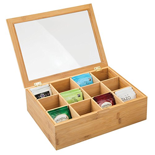 Mdesign Bamboo Tea Storage Organizer, Best Tea Bag Storage