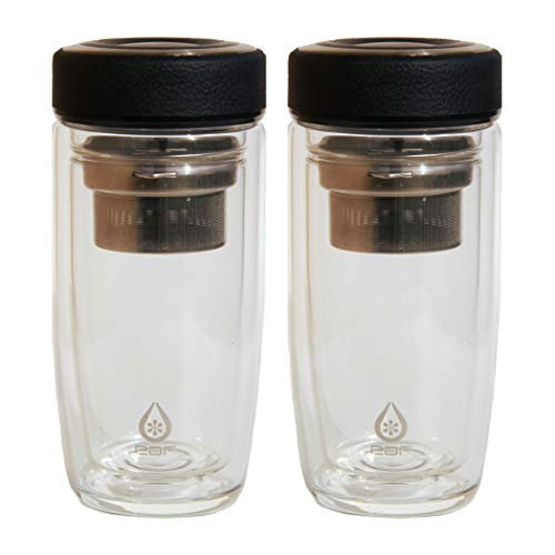 Double Wall Glass Water Bottle Thermos Top Quality Mug Cup With Tea Infuser ECO 