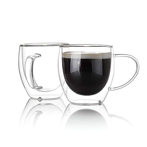 Sweese 4611 Glass coffee mugs – Double Wall Insulated Glass Coffee Tea ...