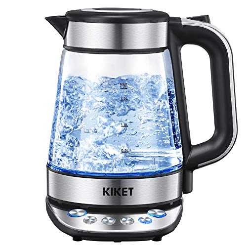 NUTRICHEF Digital Hot Water Glass Kettle with Tea Filter Temperature Control