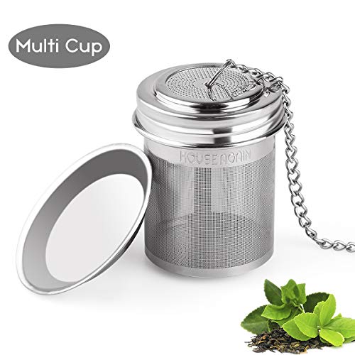 for Brew Loose Leaf Tea and Spices & Seasonings with Extended Chain Hook Stainless Steel Tea Ball Infuser Silver Tea Filter KKTICK 2 Pcs Tea Strainer