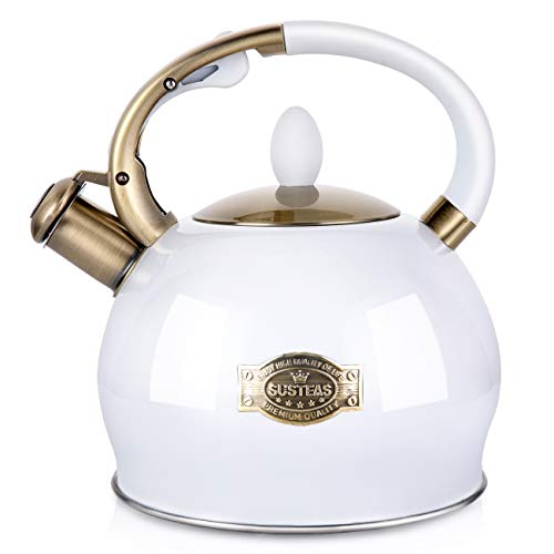 Tea Kettle Silver 2.2 Quart Tea Kettles Stovetop Whistling Teapot Stainless Steel Tea Pots for Stove Top Whistle Tea Pot 