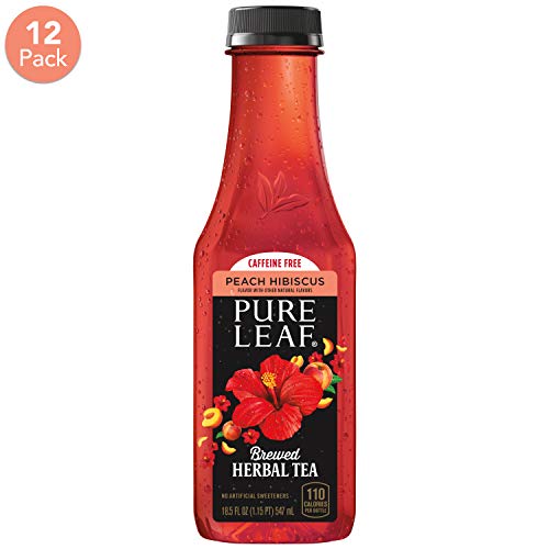 Pure Leaf Herbals Iced Tea, Peach Hibiscus, 18.5 Fl Oz Bottles, (12