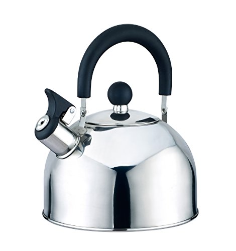 2.5 Liter Whistling Tea Kettle Modern Stainless Steel Whistling Tea Pot for Stovetop with Cool Grip Ergonomic Handle 